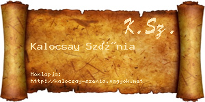 Kalocsay Szénia névjegykártya